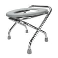 thumbnail image 1 of Folding Commode Chair for Adults, Stainless Steel Non Slip Commode Toilet , Ergonomic Design with Safety Base, for Travel, PE Plastic + Stainless Steel, 1 of 7