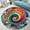5ma11, variant on Circuit Board Round Area Rug, tech pattern circle carpet for office, coding space or studio, soft washable non-slip floor mat, geeky modern décor accent