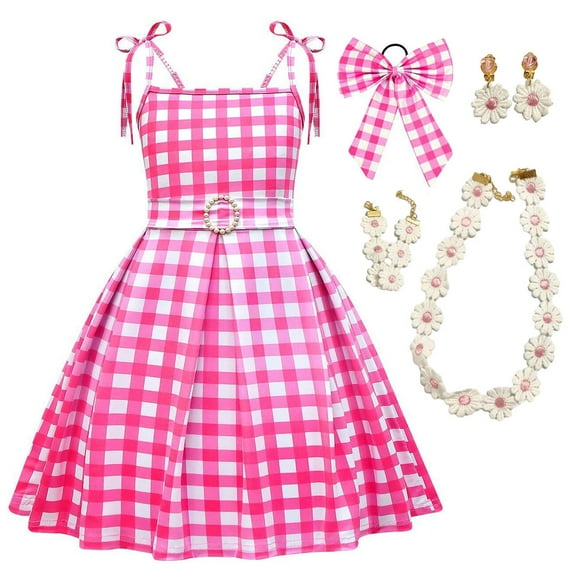 Girl Plaid Costume Dress Halloween Movie Cosplay Outfits 3-10 Year