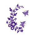 thumbnail image 1 of maskred Wall Sticker Butterflies Flower Vine Paper Lightweight Wallpaper Mould Proof Home Accessory Toilet Background Mural Purple, 1 of 8
