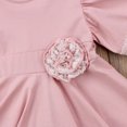 thumbnail image 4 of Vestido Para NiñAs Encaje Princesa Manga Corta Acampanada Cuello Redondo Vestido De Flores XBTCLXEBCO Rosado;4-5 Años, 4 of 5