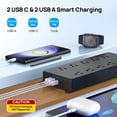 thumbnail image 3 of Protector contra sobretensiones para regleta, 2 puertos USB C y 2 puertos USB A, enchufe plano, 3 of 5