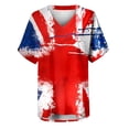 thumbnail image 5 of Hauts d'Été Grande Taille pour Femmes Chic Femmes T-Shirts à Col Rond Imprimés Manches Courtes T-Shirt Blouse Hauts Amples T-Shirt à Col en V Femmes en Liquidation, 5 of 5