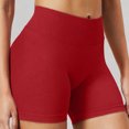 thumbnail image 5 of felwors High Waisted Biker Shorts Tummy Control Seamless Workout Yoga Running Volleyball Red for Size M, 5 of 9