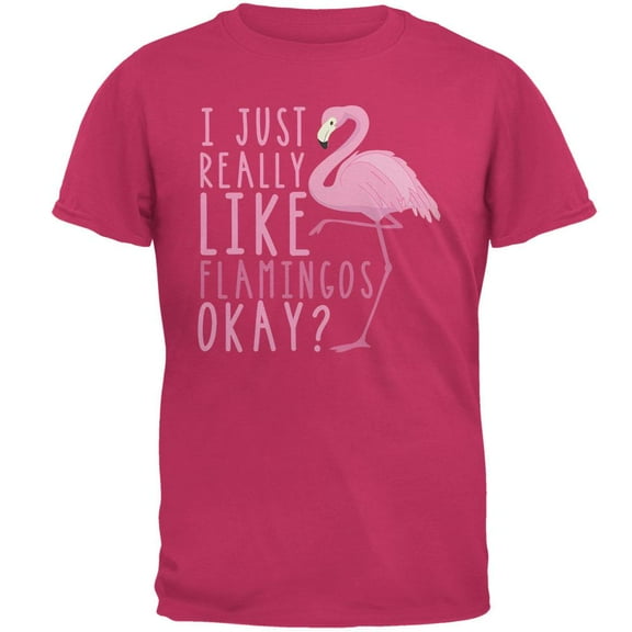 I Just Really Like Flamingos Mens T Shirt Pink SM