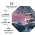 thumbnail image 3 of Yiaed Boat Lighthouse Storm Waves Print Leather Coasters for Drinks - Cup Coasters Coffee Table Kitchen Table Bar, Home & Office Gifts Handmade Drink Coasters-Octagon, 3 of 6