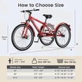 thumbnail image 4 of Lilypelle Adult Mountain Tricycle, 7 Speed 3 Wheel Bike, 24/26/27 Inch Adult Trikes w/ Front Suspension, All Terrain Tires, Large Rear Basket, Disc Brakes, Bottle Cage for Seniors, Women, Men, 4 of 8