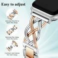 thumbnail image 3 of TOYOUTHS Compatible with Apple Watch Band 38/40/41/42/44/45/46/49mm, Women’s Celtic Knot Metal Bracelet Strap, Stainless Steel Jewelry Replacement for iWatch Ultra, SE, Series 11/10/9/8/7/6/5/4/3, 3 of 6