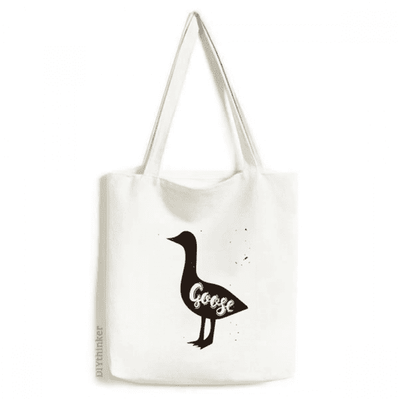 Goose Black And White Animal Tote Canvas Bag Shopping Satchel Casual Handbag
