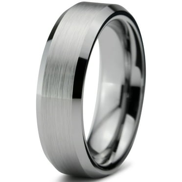 Men's Tungsten 6MM Satin and High-Polished Wedding Band - Mens Ring ...