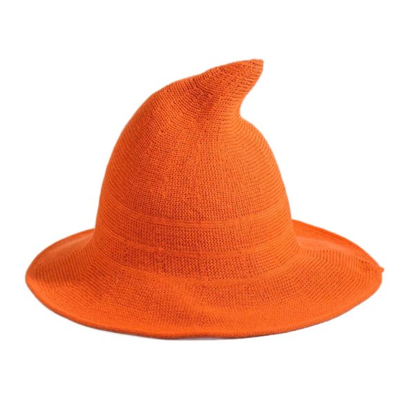 Knitted Pointed Witch Hat, Soft Yarn Wizard Costume Hat For Halloween Party Cosplay Dress‑Up