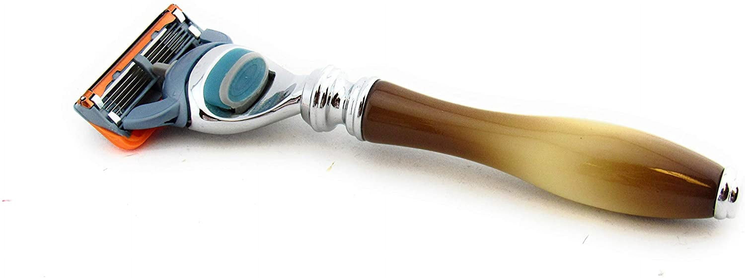 GBS 3 Blade Razor Faux Horn Short Handle with Chrome