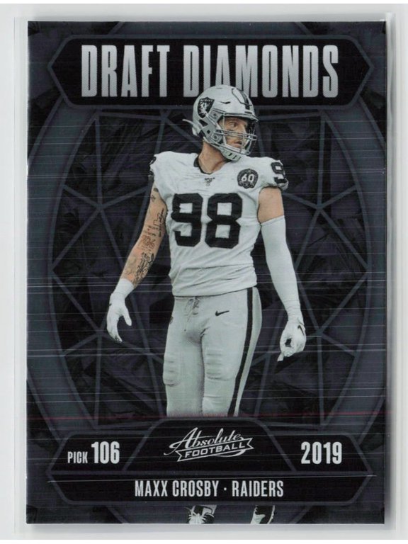 2025 Panini Absolute Football Draft Diamonds DD-MCY Maxx Crosby Las Vegas Raiders Football Card