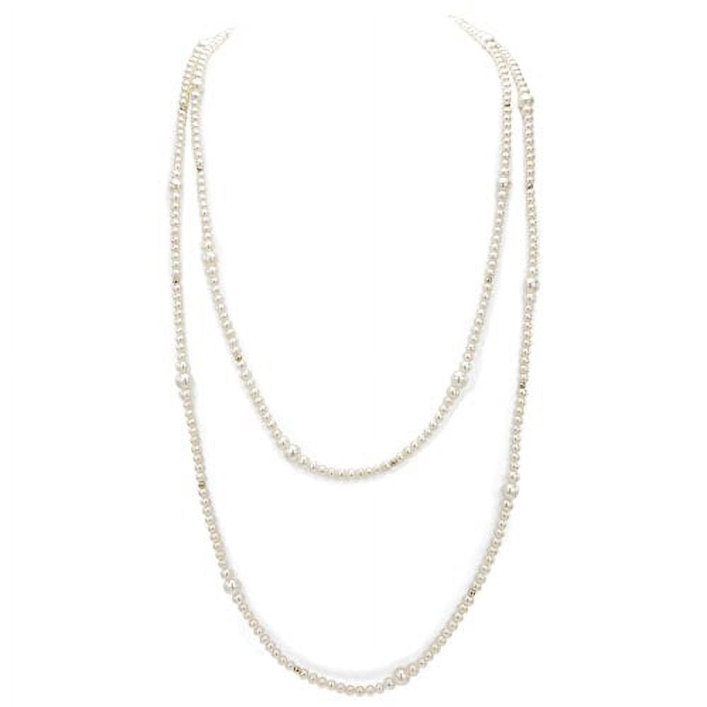 Pearl Necklace 14k Yellow Gold 4.5-7.5mm White Freshwater Pearls Endless 64''