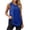 Blue, variant on Women's Crew Neck Side Split Workout Tank Top Sleeveless Athletic Yoga Shirt for Gym Running Training