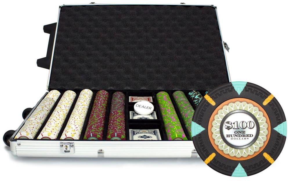 Brybelly 1000-Count Aluminum Rolling Poker Chip Case 