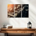 thumbnail image 2 of Elephant Stock Gym Dumbbell Rack Wall Art - Horizontal Multi Panel Canvas - Living Room Wall Decor - Sports Multi Panel - Black And Gray Decor - 23" x 14", 2 of 4