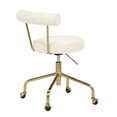 thumbnail image 3 of Indoor Home Office Furniture Rhonda Contemporary/Glam Task Chair In Gold Steel And Cream Velvet, 3 of 7