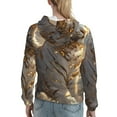 thumbnail image 7 of Uemuo Golden White Tiger Pattern Women's Hoodie with Eye-catching Drawstrings- Casual Pullover Hoodie with Kangaroo Pocket, Stylish Hooded Sweatshirt-Large, 7 of 7