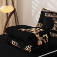 thumbnail image 5 of Erosebridal Fashion Crystal Initial E Zipper Twin Comforter Sets with Fitted Sheet and 2 Pillowcases for Women, Cheetah Print Bow Letter Zipper Bedding Set, Black Reversible, 4 Pieces, 5 of 7