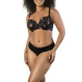thumbnail image 5 of Women's Parfait 2801 Casey Plunge Molded Bra (Black/Rose Print 40E), 5 of 7