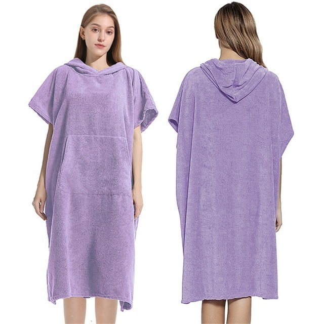 Soft Microfiber Hooded Poncho Towel Bathrobe for Swimming Surfing Beach Yoga Gym and Travel - Lightweight and Comfortable Changing Robe for All Seasons