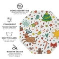 thumbnail image 3 of Naloa Winter Christmas And New Year Deer Leather Coasters for Drinks, Durable Drink Coasters 4 Set for Tabletop Protection, Luxurious Home Décor and Housewarming Gift ( {designName})Octagon, 3 of 6
