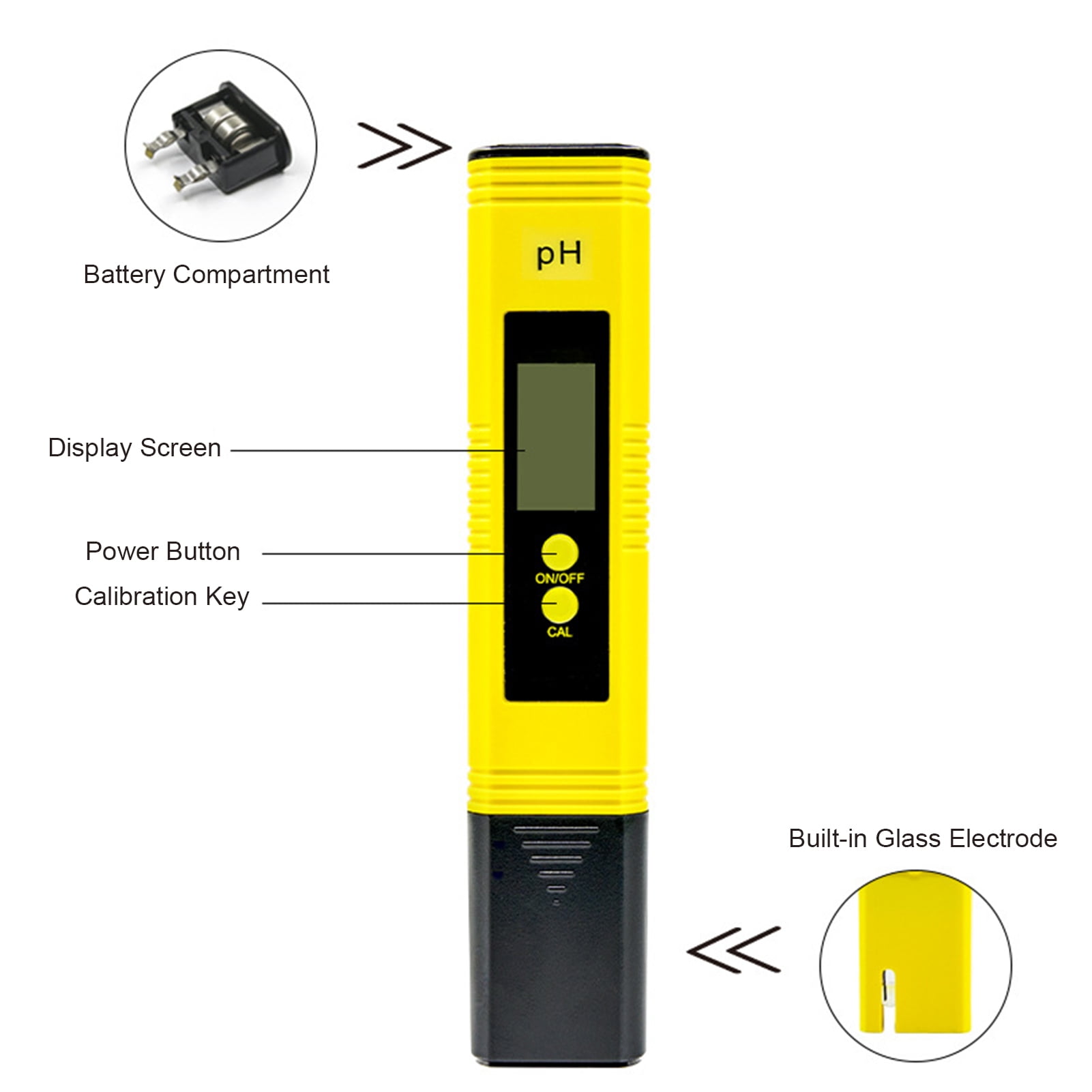 Digital pH Meter with ATC LCD Monitor 14pH Water Quality Monitoring Mini Tester 