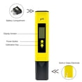 thumbnail image 4 of Medidor de PH portátil amarillo LY06 con pantalla retroiluminada, rango de medición 0-14PH, precisión de 0.05PH, incluye 2 pilas de botón. Ideal para uso en hogar y laboratorio., 4 of 6