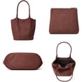 thumbnail image 5 of Faux Suede  Bag for Women Large Bucket Tote Purse Casual Commuter Handbag 2 count Satchels 2026, 5 of 6
