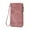Pink, variant on Women's Long Wallet Double Zipper Phone Clutch RFID Blocking Plain Leather Wristlet Wallet Large Capacity Multi-Card Slot Credit Card Holder