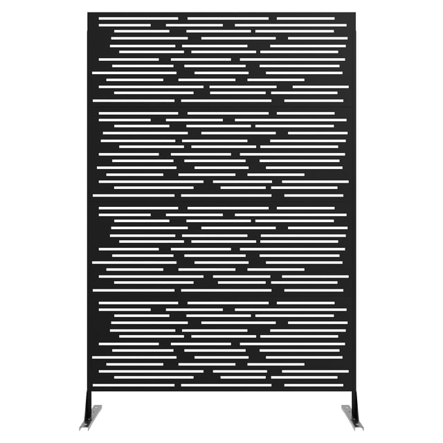 GloryStar Rustproof Freestanding Metal Privacy Screen Fence, Weather-Resistant Decorative Leaves Panel, Simple Installation for Use on Patio, Deck, Balcony, Garden or Inside the Home