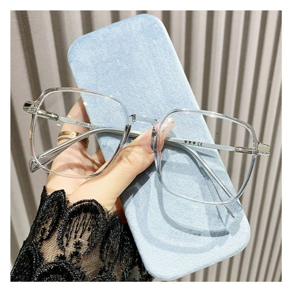 HUANLEDASH Blue Light Blocking Glasses Unisex Retro Clear View Strong Hinge Transparent with Brim Eye Protection Clear Bluelight Glasses Spectacles Eyeglasses