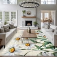 thumbnail image 3 of Vintage Floral Large Area Rugs 8x10 ft Rustic Spring Daisy Plant Beige Background Washable Rug Non Slip Indoor Carpet Absorbent Floor Mat for Living Room Bedroom Dining Room, 3 of 9