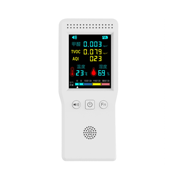 9 in 1 Temperature Humidity Co2 Meters Air Quality Detector PM2.5 PM10 HCHO TVOC CO2 with Backlight LCD Color Display