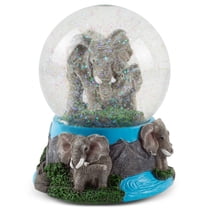 Elanze Designs Elephant Pride Family 100MM Musical Water Globe Plays Elanze Designs Elephant Pride Family 100MM Musical Water Globe Plays