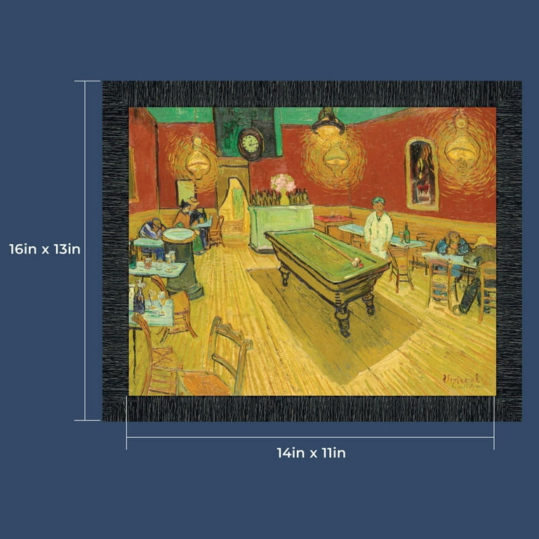 The Night Cafe in the Place Lamartine in Arles by Vincent Van Gogh Framed Wall Art Print Great Bar or Man Cave Decor 11x14 2447