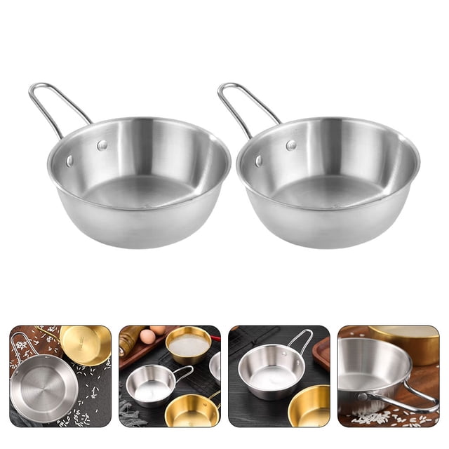 ADDHAT 2Ud Recipientes Coreanos De Acero Inoxidable Con Asa Para Salsa Y Acompañamientos En Hogar