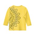 thumbnail image 4 of CCRFTGI Cute Shirts for Girls Size 7-8 3/4 Sleeve Sunflower Graphic Printed Girls Fashion Tee Tops Summer Trendy Loose Comdy Crew Neck T-Shirts Ginger 12-13 Years, 4 of 4