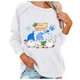thumbnail image 1 of Sweat-shirt de Noël Femmes Imprimé Pull de Mode Mi Longueur Veste Col Rond Chaud Pull Vacances Noël Outwear Manches Longues Fermeture Cardigan, 1 of 5