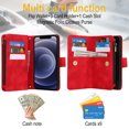 thumbnail image 6 of Allytechgroup for Apple iPhone 8 Plus/ 7 Plus Wallet Case with Cards Holder/ Zipper Pocket/ Crossbody Shoulder Strap/ Hand Wrist, RFID Blocking PU Leather Protective Drop Proof Case for Women Men,Red, 6 of 9