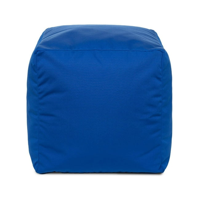 Pouf Gouchee Home Cube Soleil d'extérieur/d'intérieur bleu – Pouf cube imperméable rembourré de billes de polystyrène, siège moderne et léger pour terrasse, patio ou salon