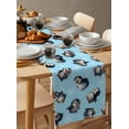 thumbnail image 6 of Blue Christmas Burlap-Cotton Table Runner 72 Inches Long,Watercolor Penguin Xmas Snowflake Farmhouse Table Runners,Outdoor Dining Tablecloths Decor for Baby Shower/Party/Wedding 13x72, 6 of 9