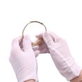 thumbnail image 5 of Guantes blancos, 12 pares de guantes de algodón suave, guantes de inspección de dinero para monedas, guante con forro elástico, talla grande JAMW Sencillez, 5 of 5