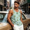 thumbnail image 3 of Summer Hawaii Tank Tops for Men Palm Tree Beach Graphic Sleeveless Workout Shirts Beach Loose Fit Top for Daily Wear, 3 of 4