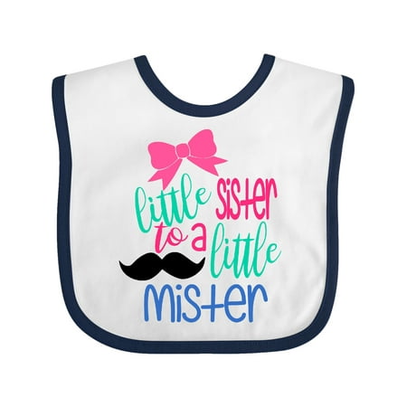 

Inktastic Little Sister to a Little Mister Gift Baby Girl Bib