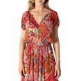 thumbnail image 5 of Love Stitch Women's Bohemian Paisley Prints Maxi Dress (Red, Small), 5 of 5