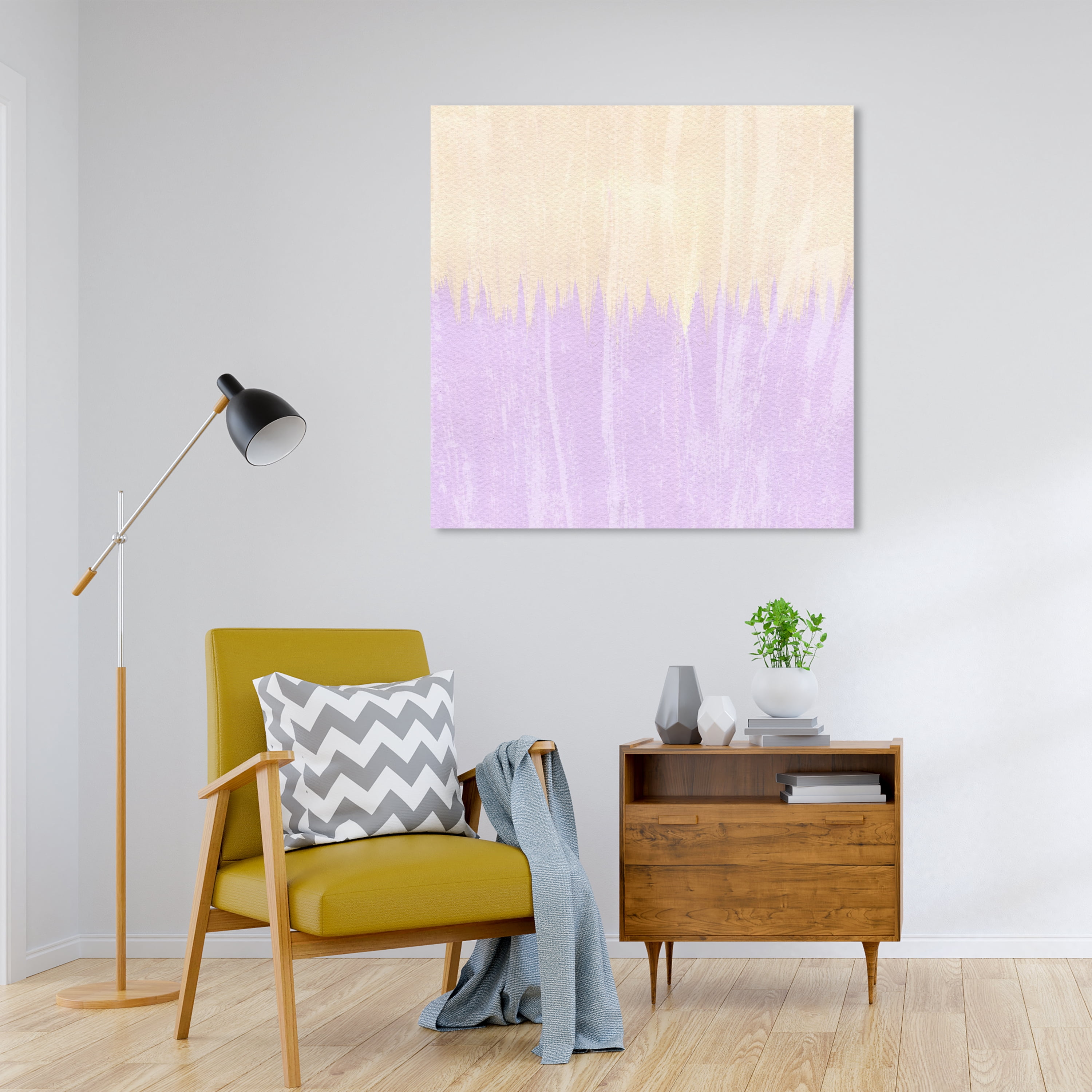 Wynwood Studio Abstract Modern Canvas Art - Purple And White Aesthetic Background, Wall Art for Living Room, Bedroom, and Bathroom, 30 in x 30, Home Decor