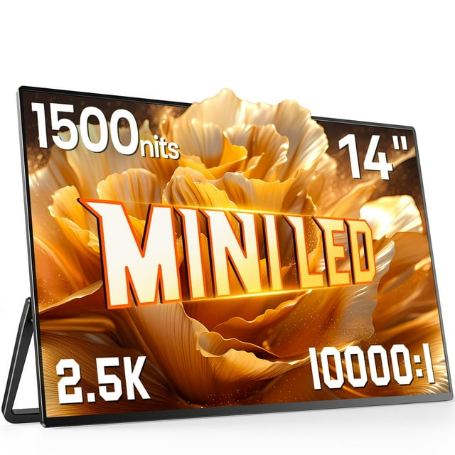 Monitor UPERFECT Mini LED de 14 pulgadas, 2,5 K, 1500 nits, 10 000:1 de contraste