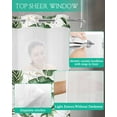 thumbnail image 4 of No Hook Shower Curtain with Snap in Liner, Summer Green Tropical Plant Palm Leaves Hotel Shower Curtains for Bathroom, Washable Shower Curtain Liner Set with Mesh Top Window, 36"x78", 4 of 6